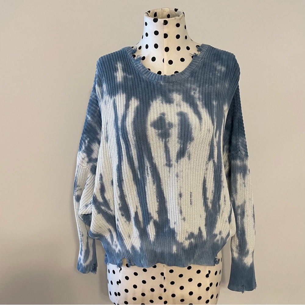 VINTAGE HAVANA Tye Dye Open Back Ripped Sweater